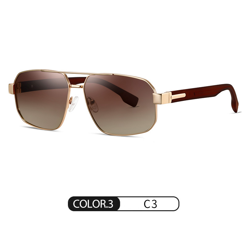 Eyeao Square Metal Polarized Sunglasses S15107