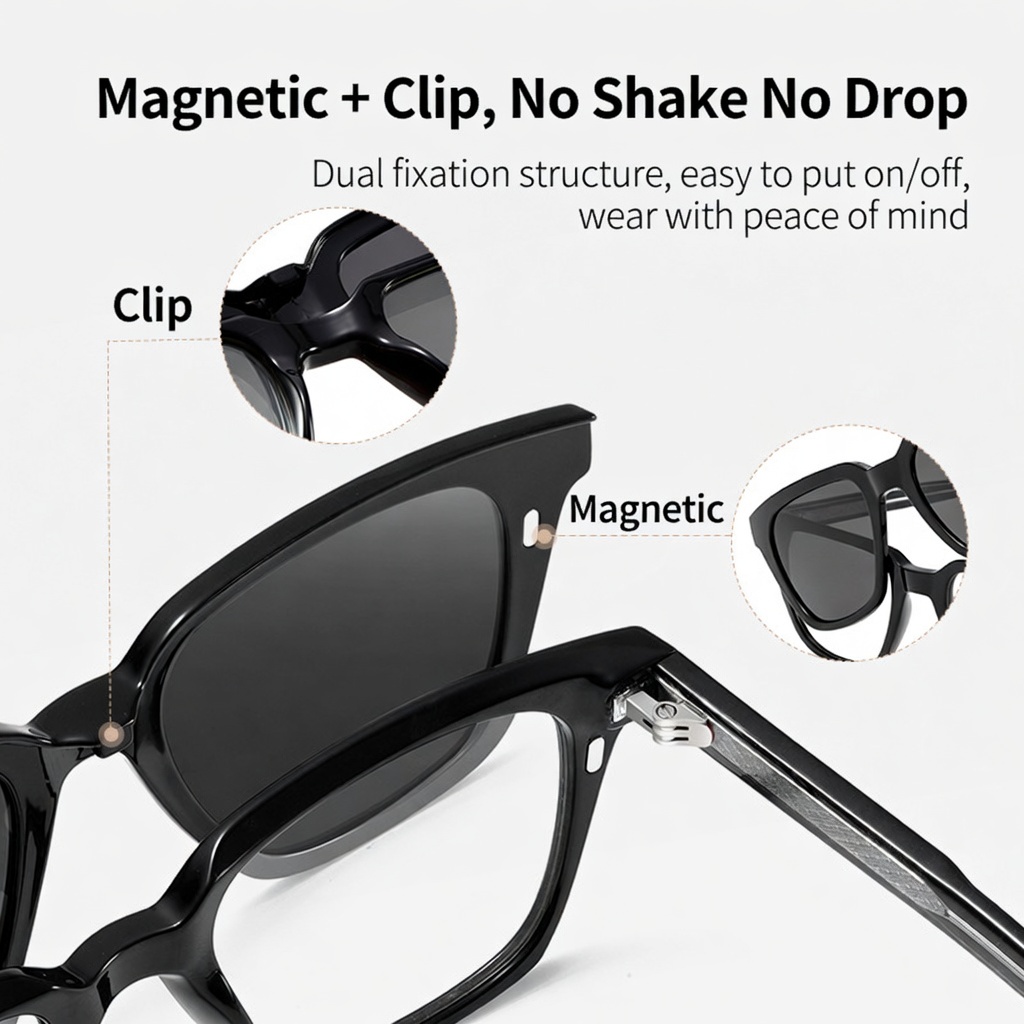 Eyeao Magnetic Polarized Blue light blocking Sunglasses S34205