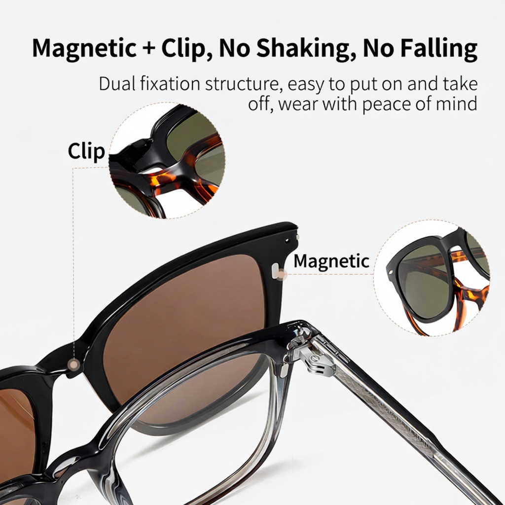 Eyeao Magnetic Polarized Blue light blocking Sunglasses S34206