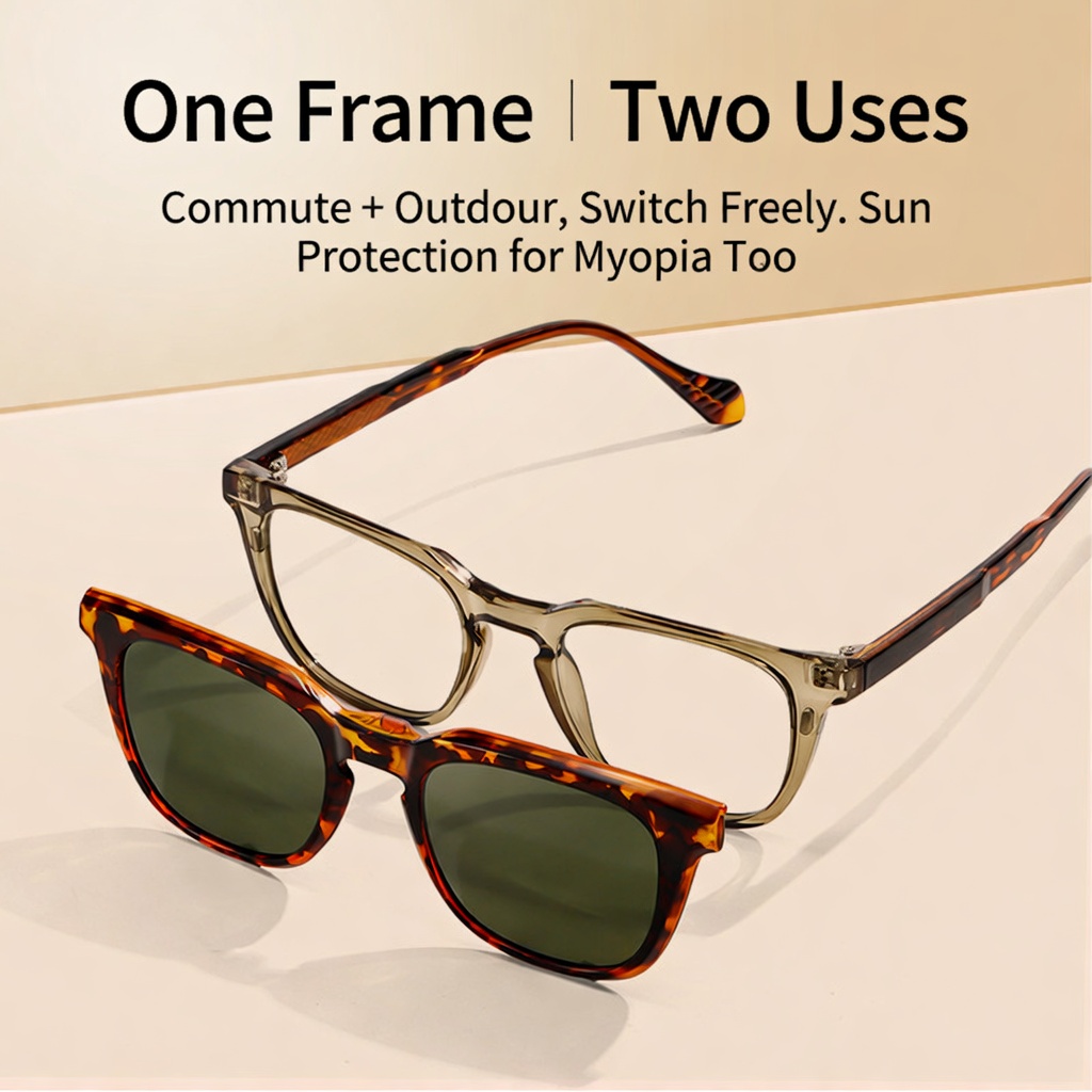 Eyeao Square Magnetic Polarized Sunglasses S34209
