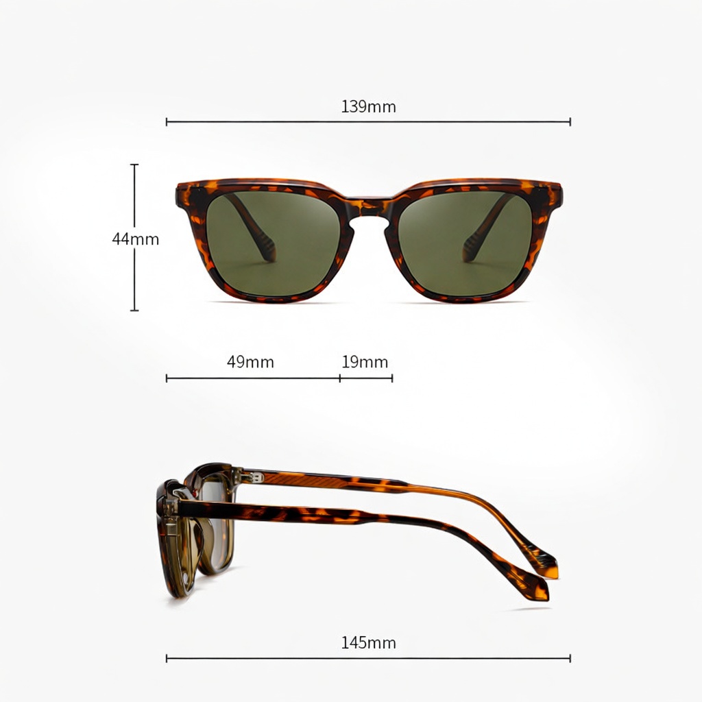 Eyeao Square Magnetic Polarized Sunglasses S34209