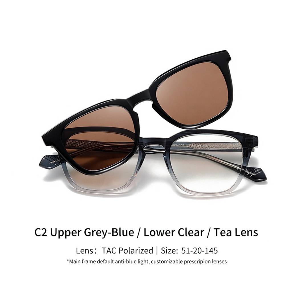 Eyeao Square Magnetic Polarized Sunglasses S34209