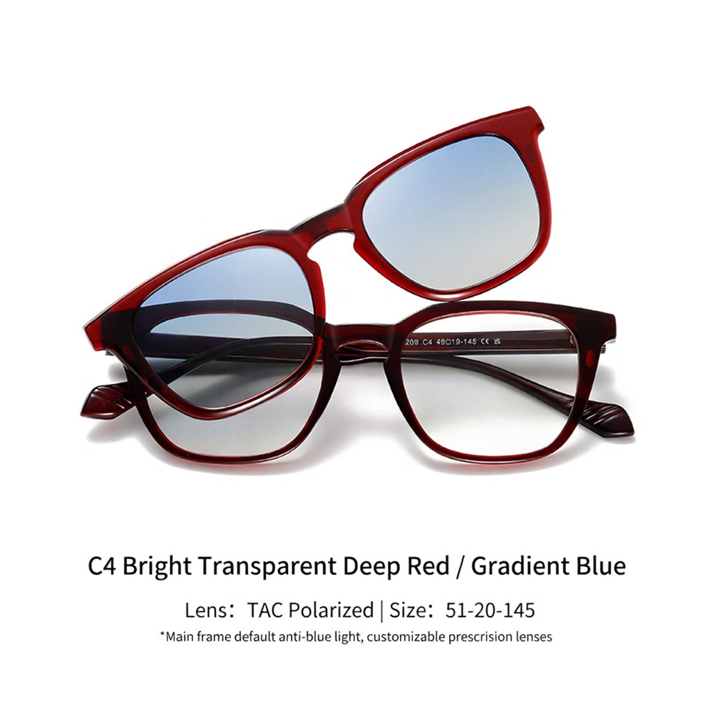 Eyeao Square Magnetic Polarized Sunglasses S34209