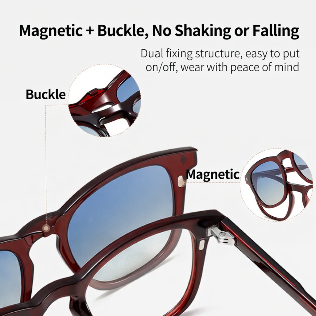 Eyeao Magnetic Polarized Blue light blocking Sunglasses S34211