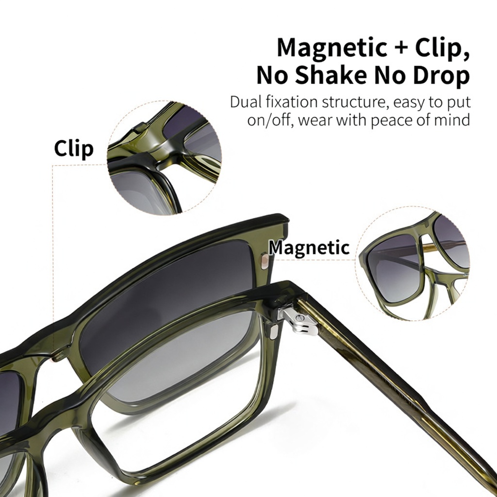 Eyeao Polarized Magnetic Blue light blocking Sunglasses S34207