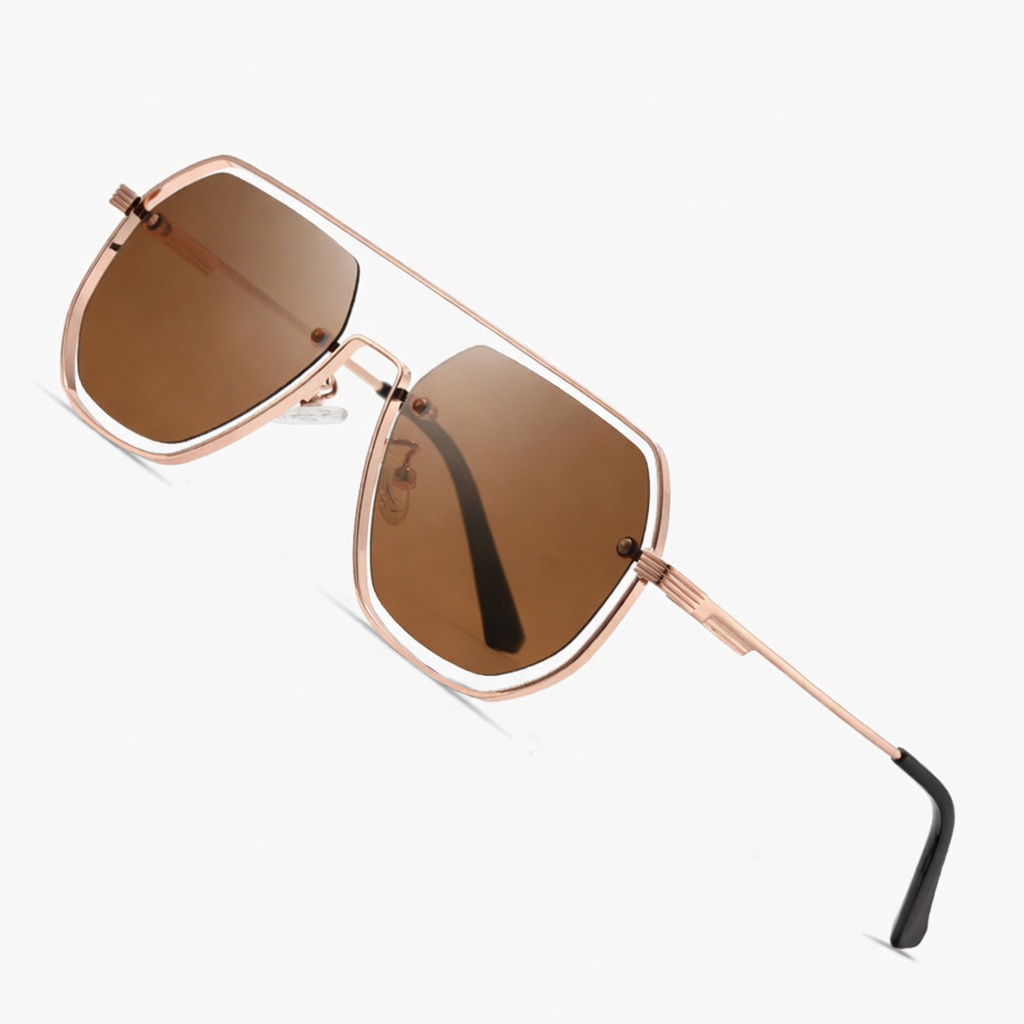Eyeao Square Metal Polarized Sunglasses JS8575