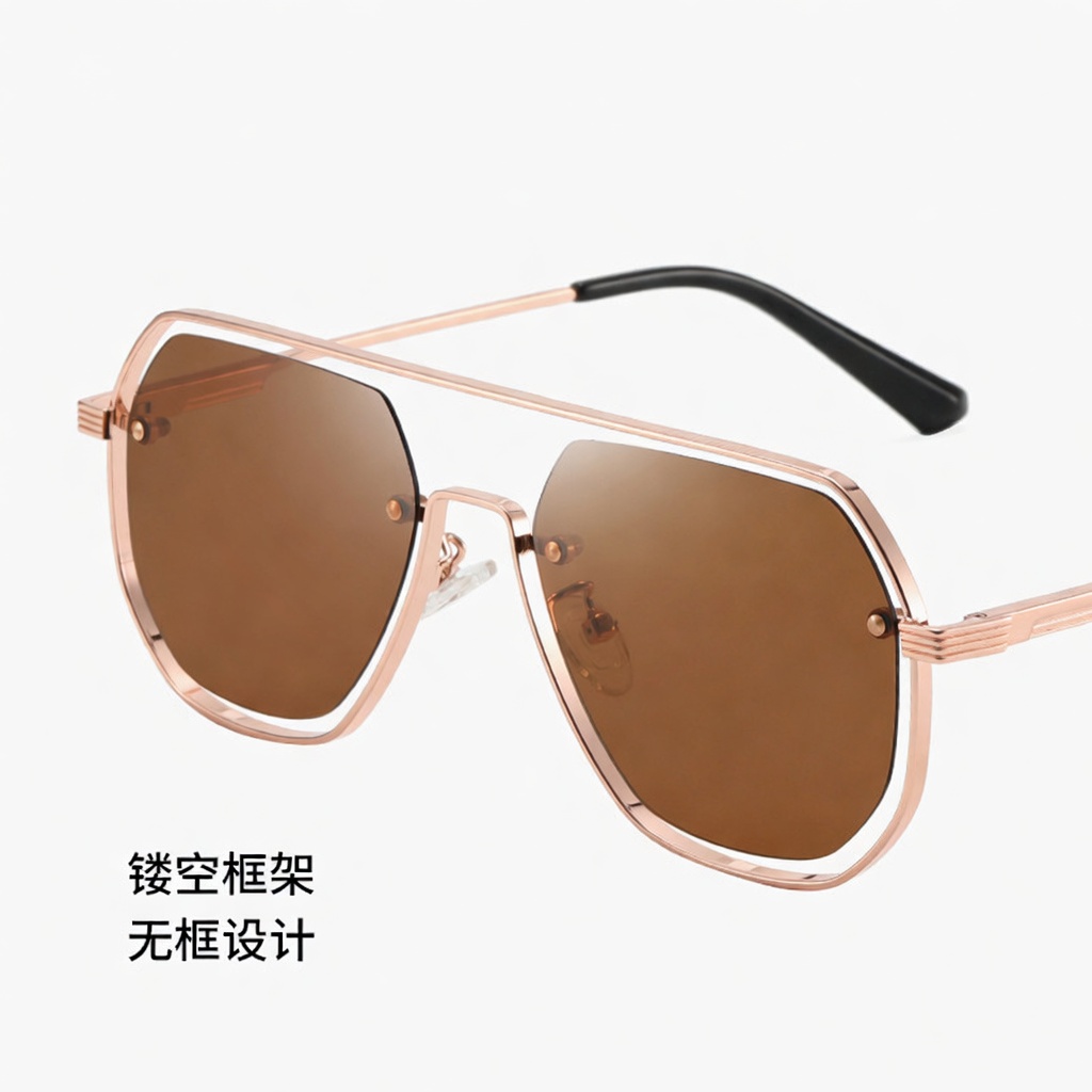 Eyeao Square Metal Polarized Sunglasses JS8575