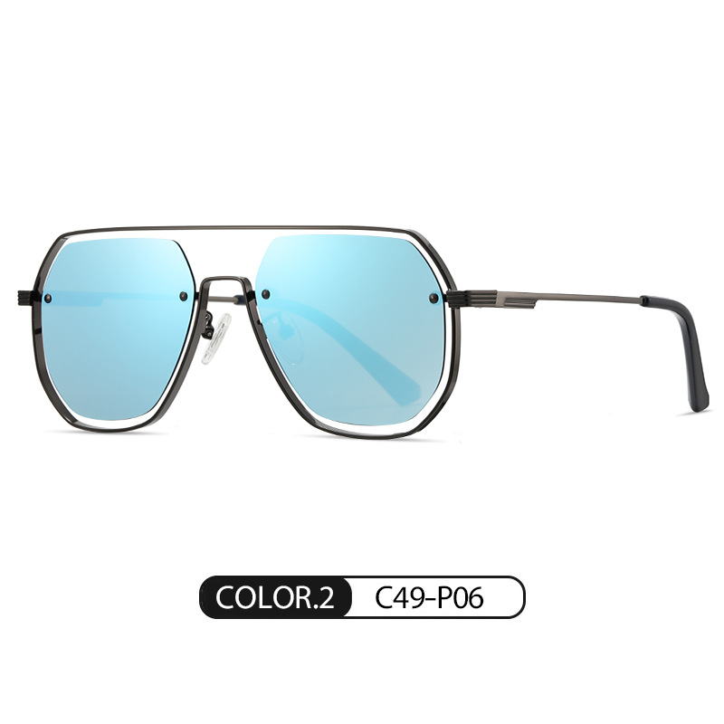 Eyeao Square Metal Polarized Sunglasses JS8575