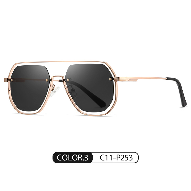 Eyeao Square Metal Polarized Sunglasses JS8575