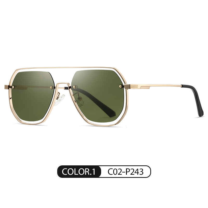 Eyeao Square Metal Polarized Sunglasses JS8575