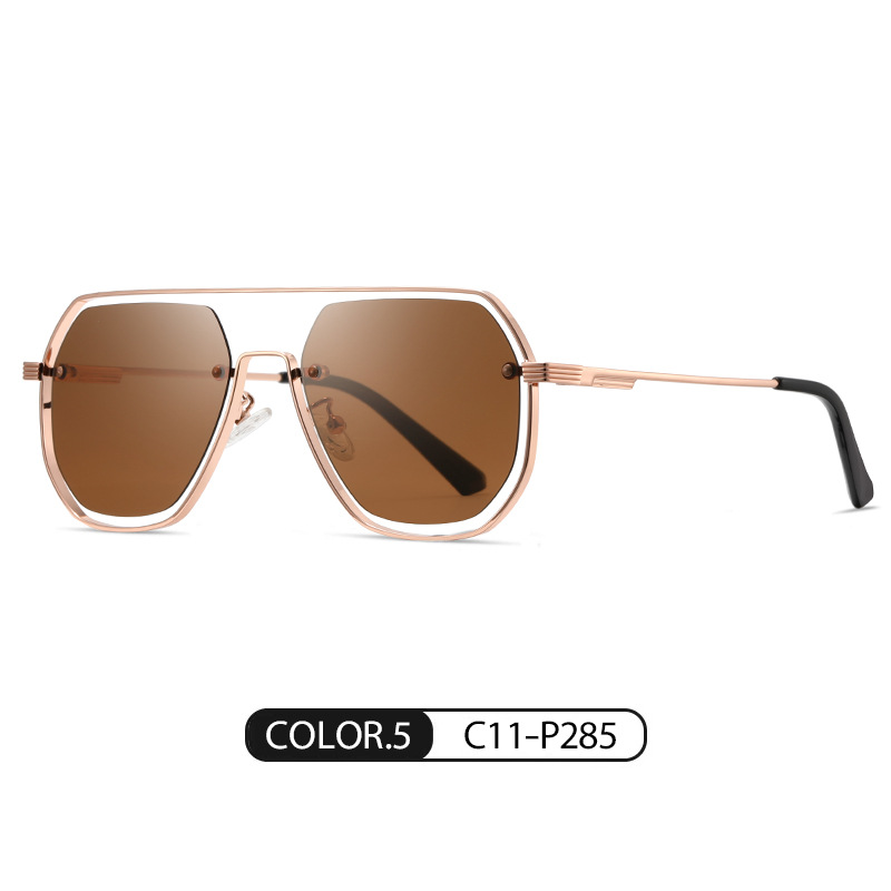 Eyeao Square Metal Polarized Sunglasses JS8575