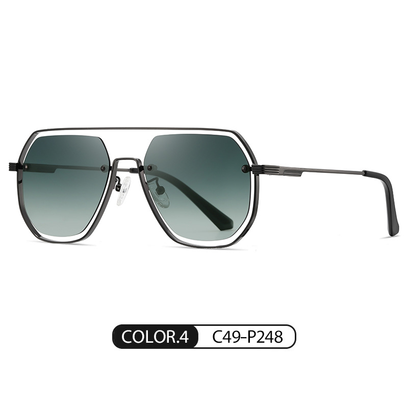 Eyeao Square Metal Polarized Sunglasses JS8575