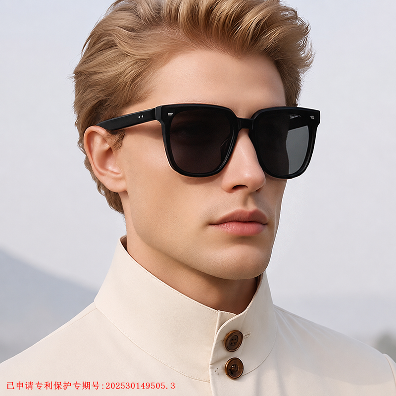 新款防紫外线太阳眼镜钛链p1002全板材尼龙镜片墨镜轻盈耐用通勤